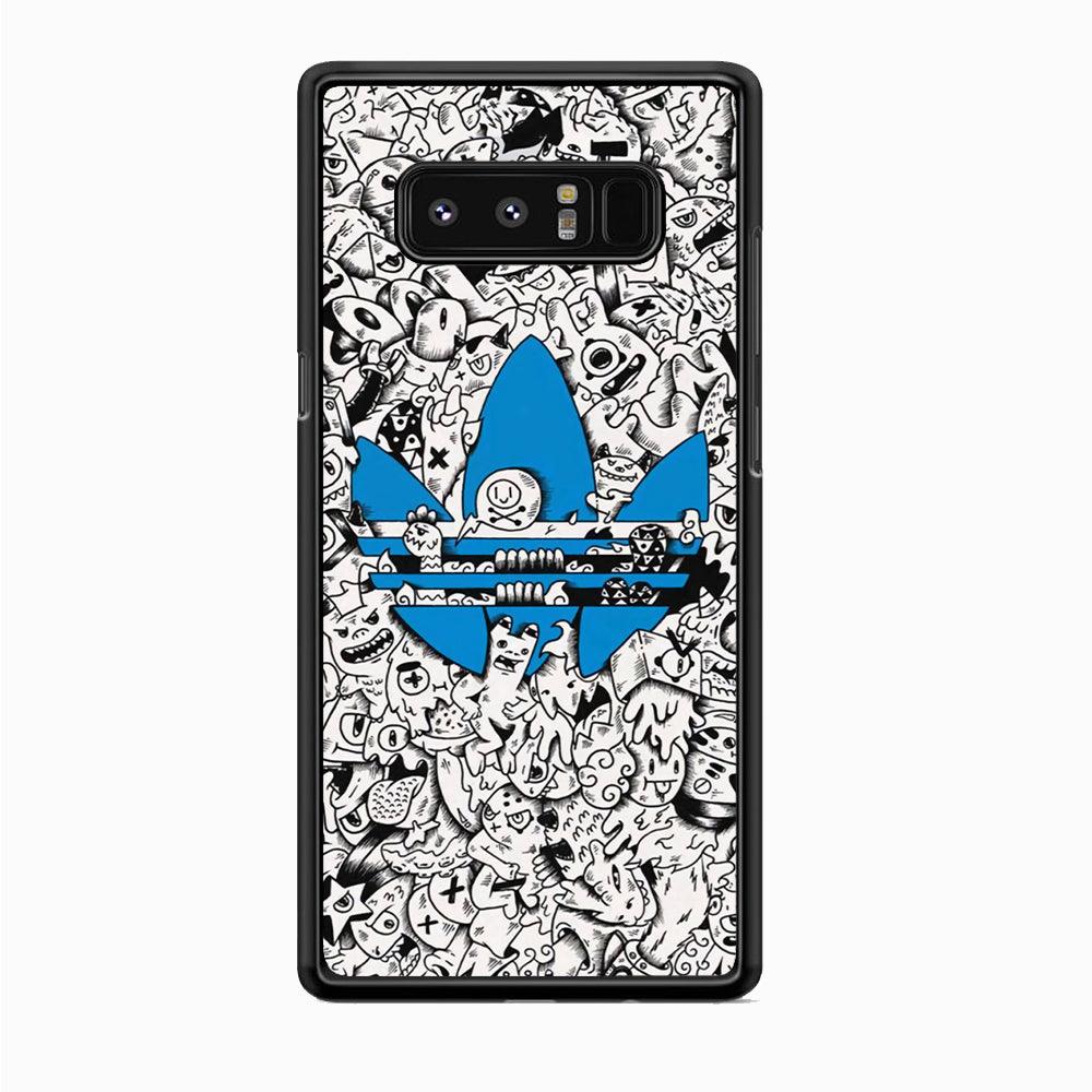Adidas B&W Doodle Samsung Galaxy Note 8 Case-Rubber Black (2D Case)-Oxvistore