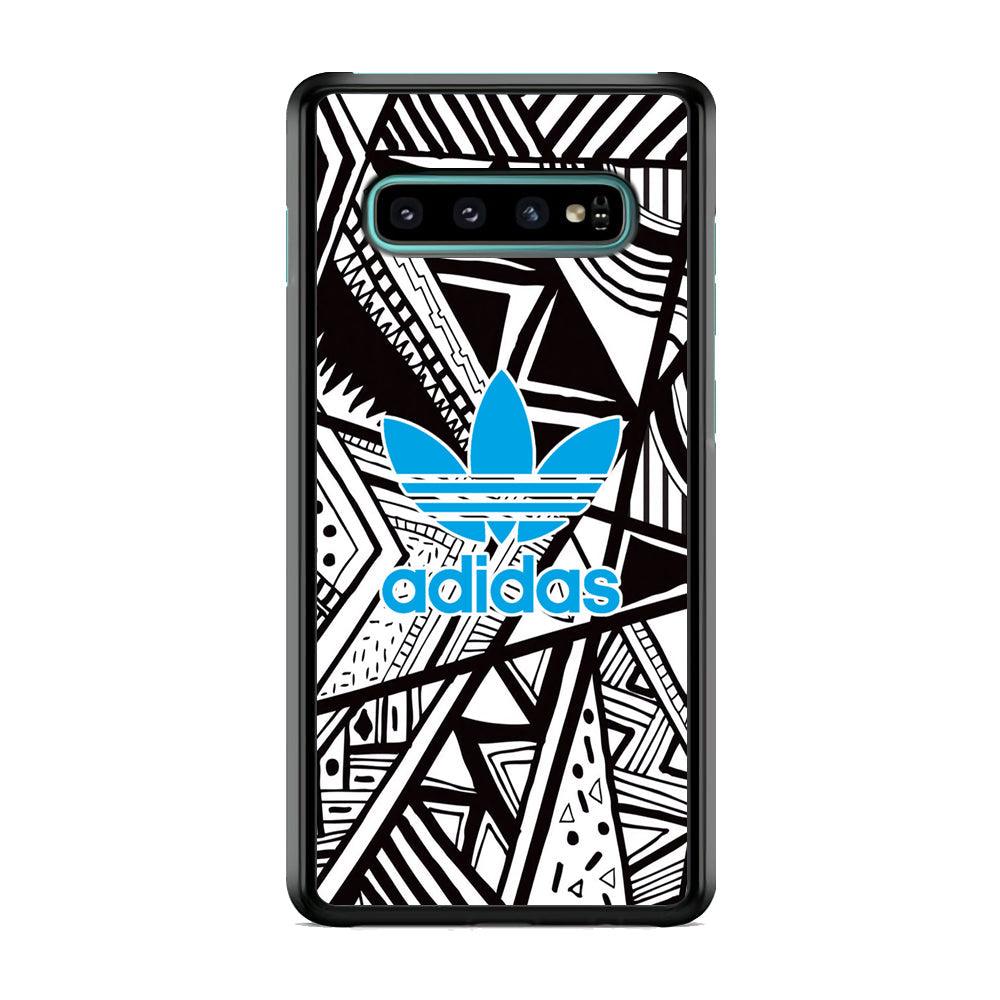 Adidas Blue Ahead Samsung Galaxy S10 Case-Rubber Black (2D Case)-Oxvistore