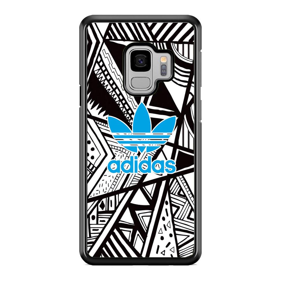 Adidas Blue Ahead Samsung Galaxy S9 Case-Rubber Black (2D Case)-Oxvistore