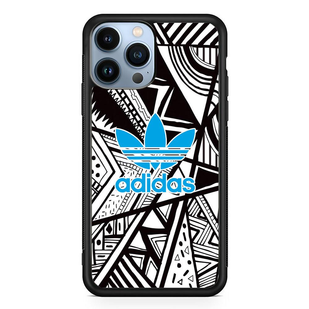 Adidas Blue Ahead iPhone 14 Pro Case-Rubber Black (2D Case)-Oxvistore