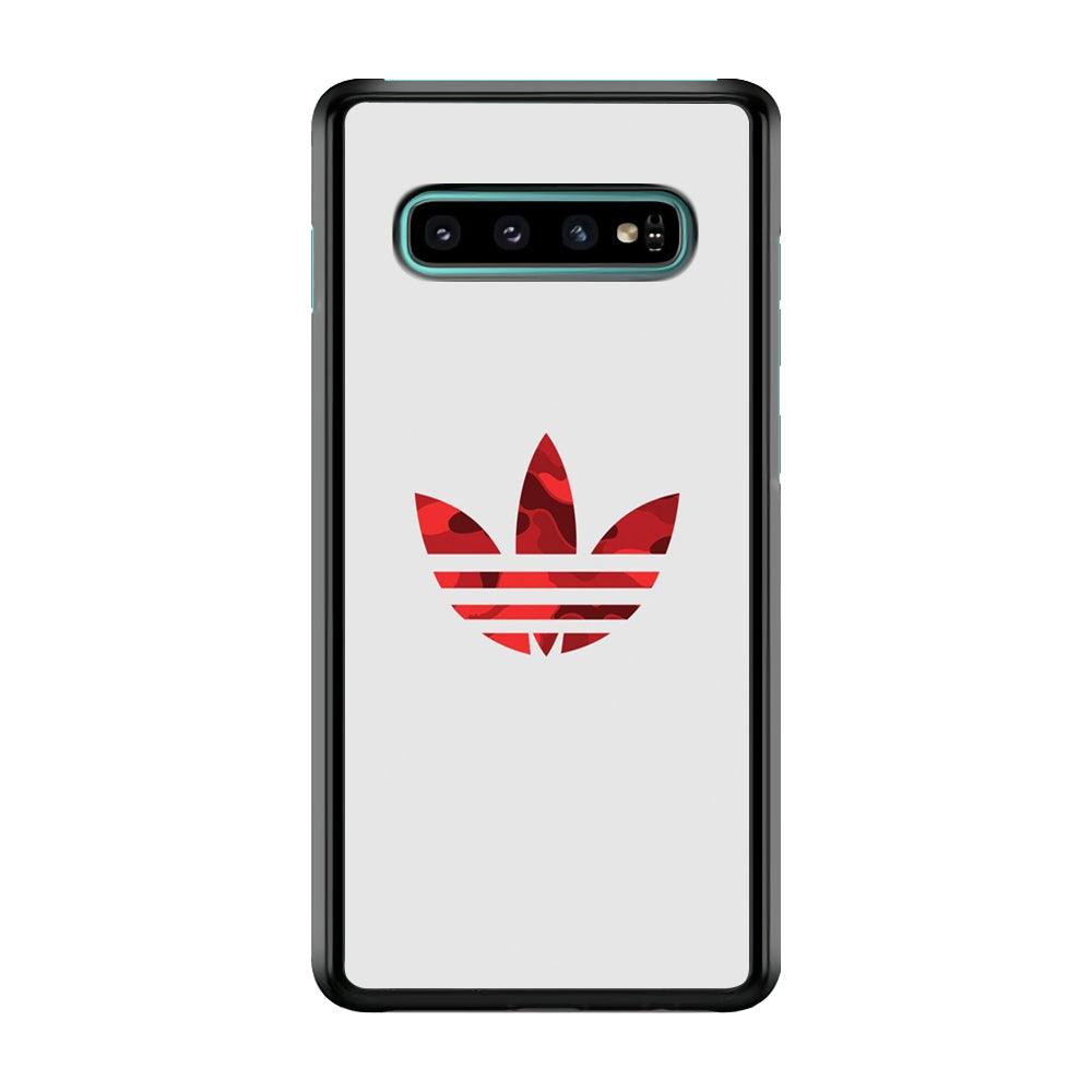 Adidas Camo Red Samsung Galaxy S10 Case-Rubber Black (2D Case)-Oxvistore
