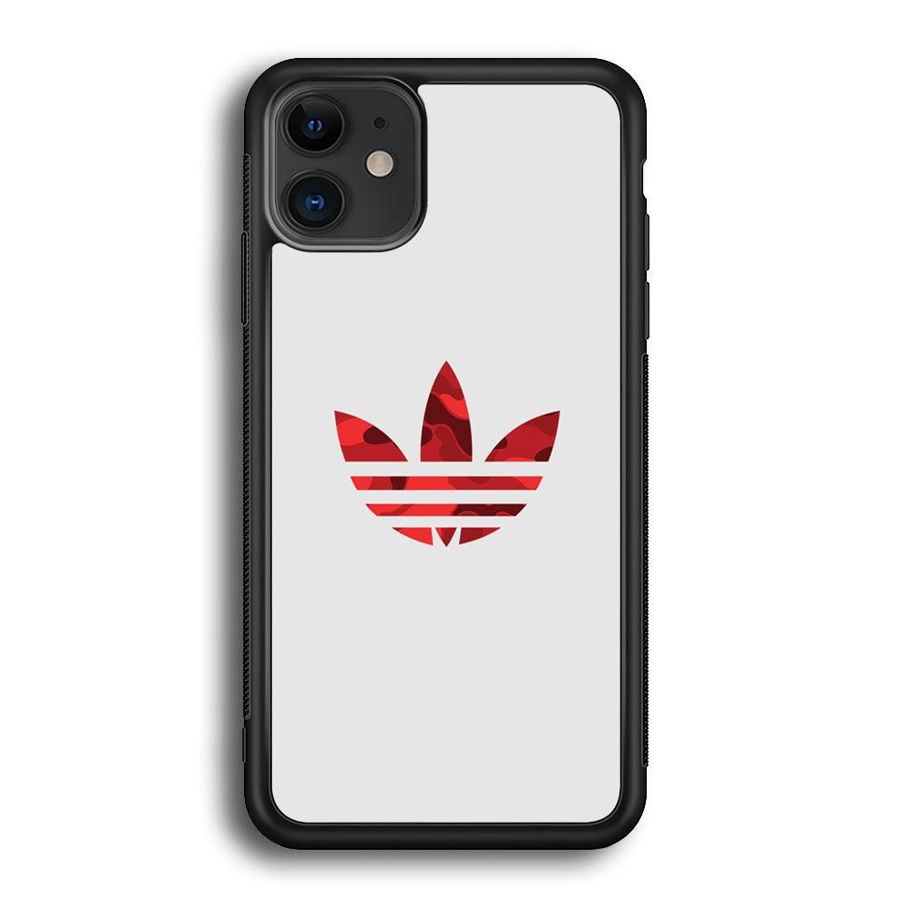Adidas Camo Red iPhone 12 Case-Rubber Black (2D Case)-Oxvistore