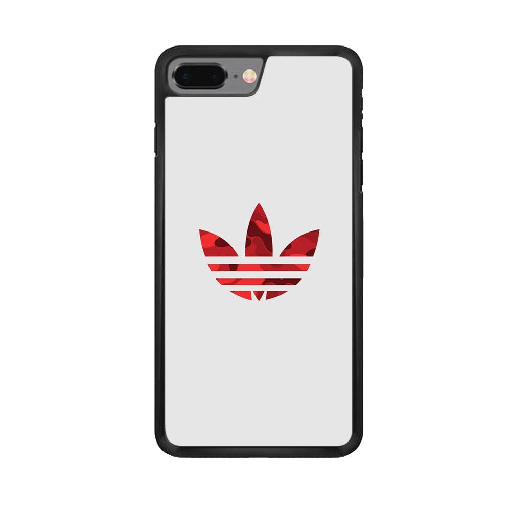 Adidas Camo Red iPhone 8 Plus Case-Rubber Black (2D Case)-Oxvistore