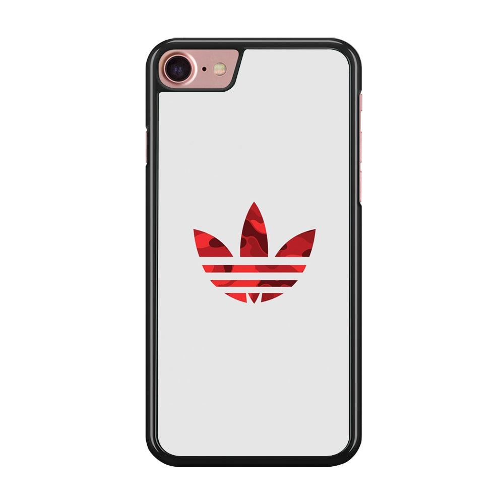 Adidas Camo Red iPhone 8 Case-Rubber Black (2D Case)-Oxvistore