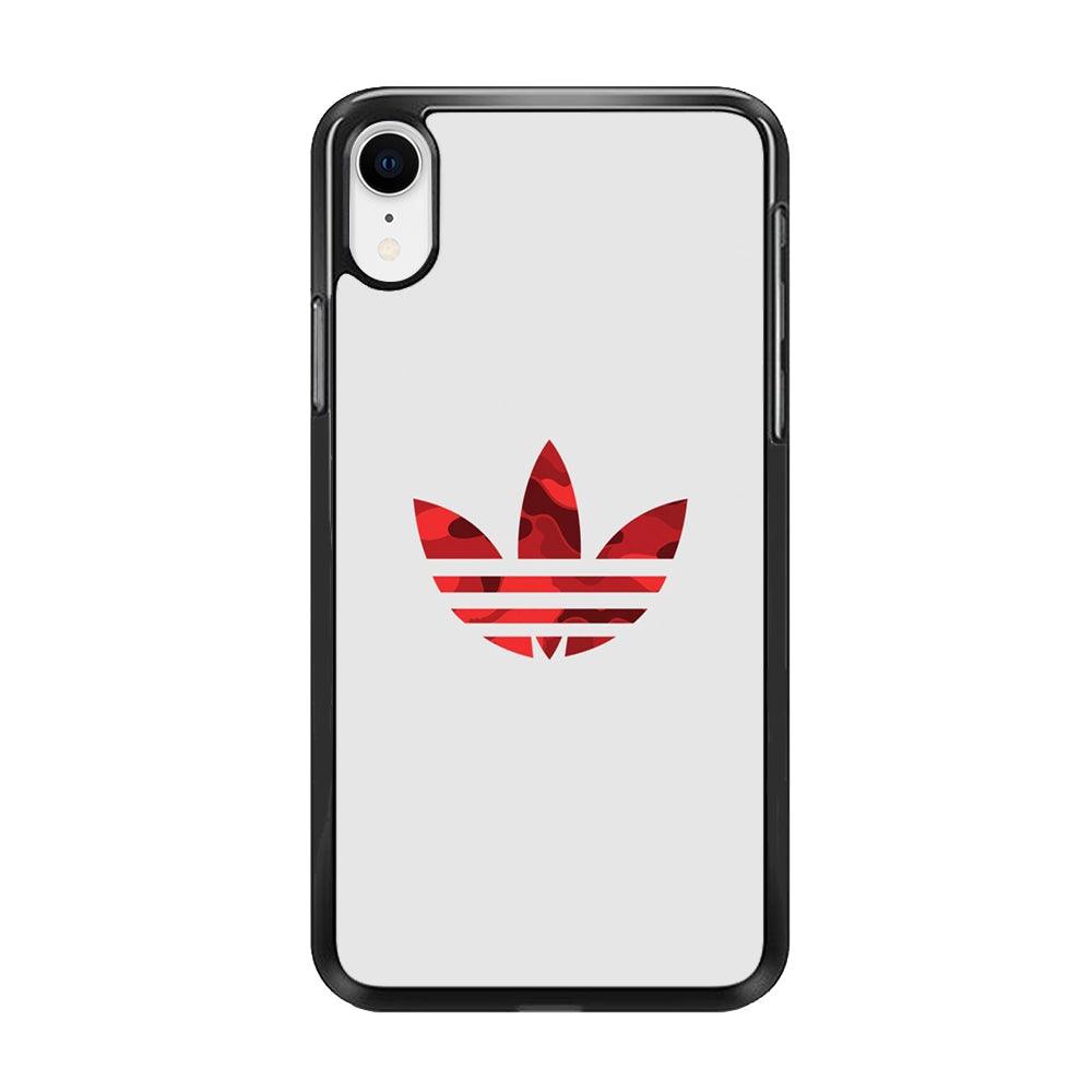 Adidas Camo Red iPhone XR Case-Rubber Black (2D Case)-Oxvistore