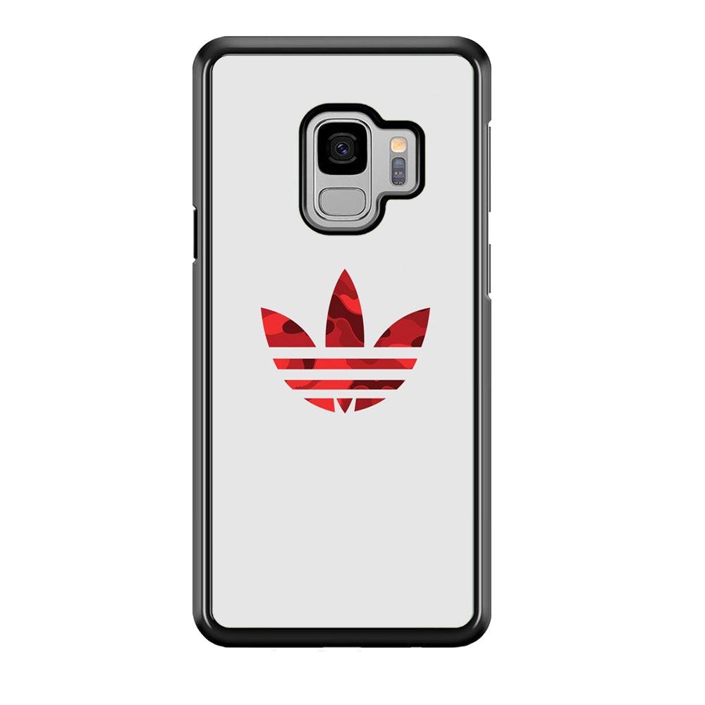 Adidas Camo Red Samsung Galaxy S9 Case-Rubber Black (2D Case)-Oxvistore