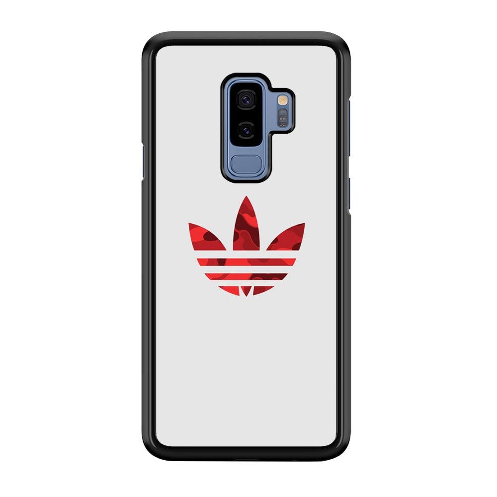 Adidas Camo Red Samsung Galaxy S9 Plus Case-Rubber Black (2D Case)-Oxvistore