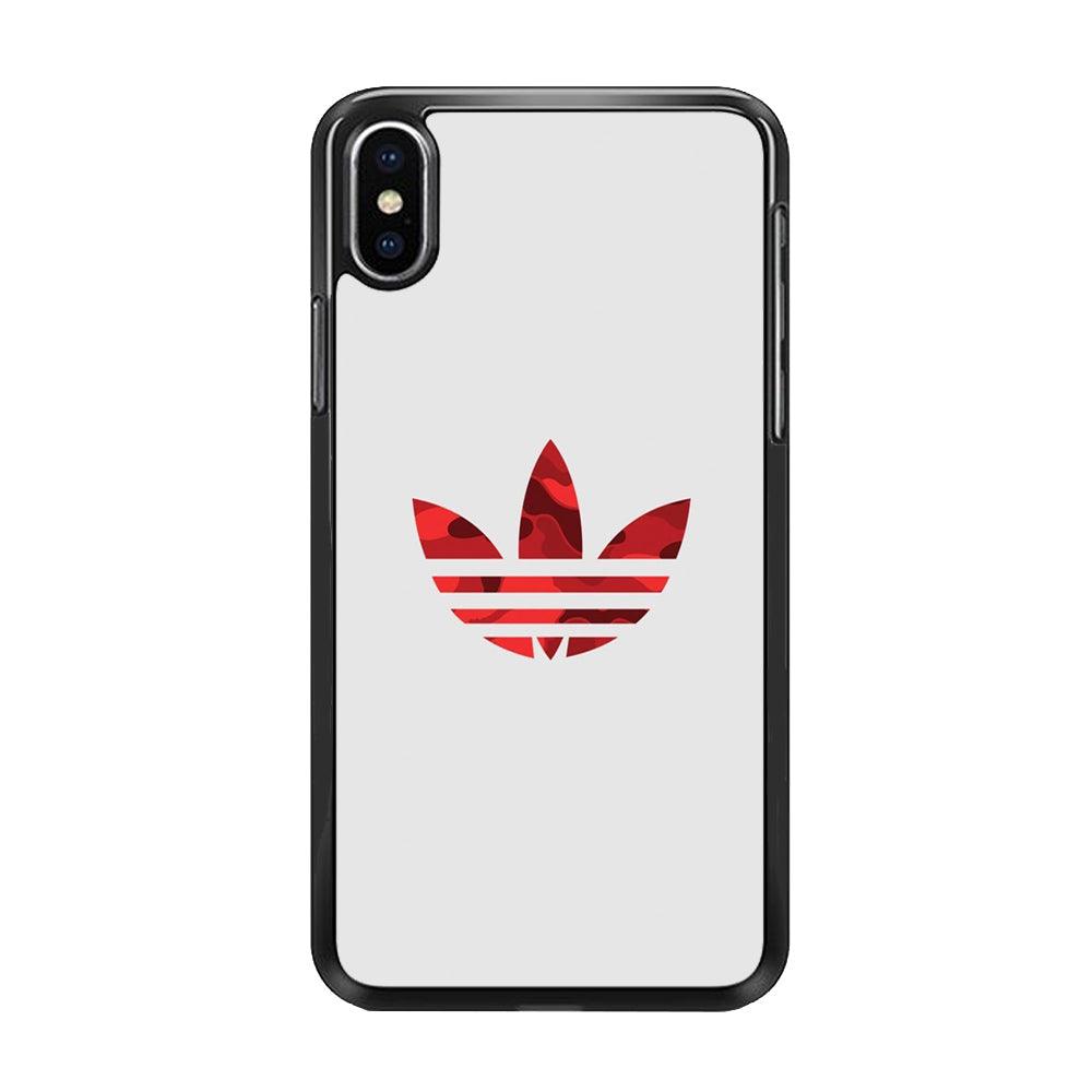 Adidas Camo Red iPhone XS MAX Case-Rubber Black (2D Case)-Oxvistore