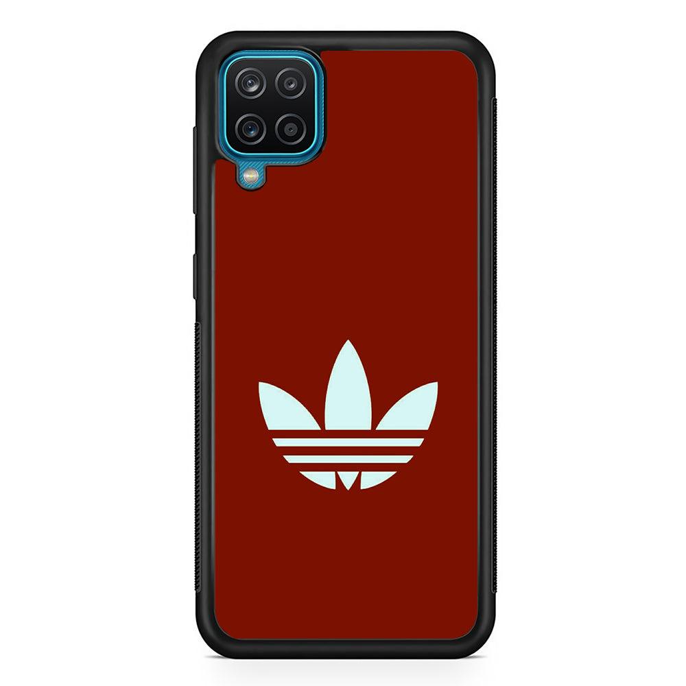 Adidas Center Red Samsung Galaxy A12 Case-Rubber Black (2D Case)-Oxvistore
