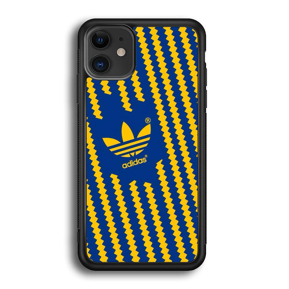 Adidas Choppy Line iPhone 12 Case-Rubber Black (2D Case)-Oxvistore