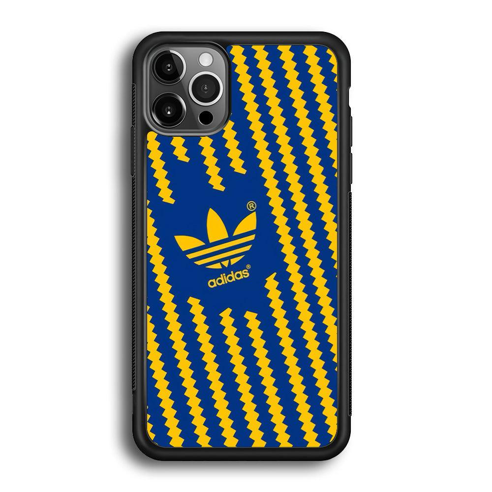 Adidas Choppy Line iPhone 12 Pro Case-Rubber Black (2D Case)-Oxvistore