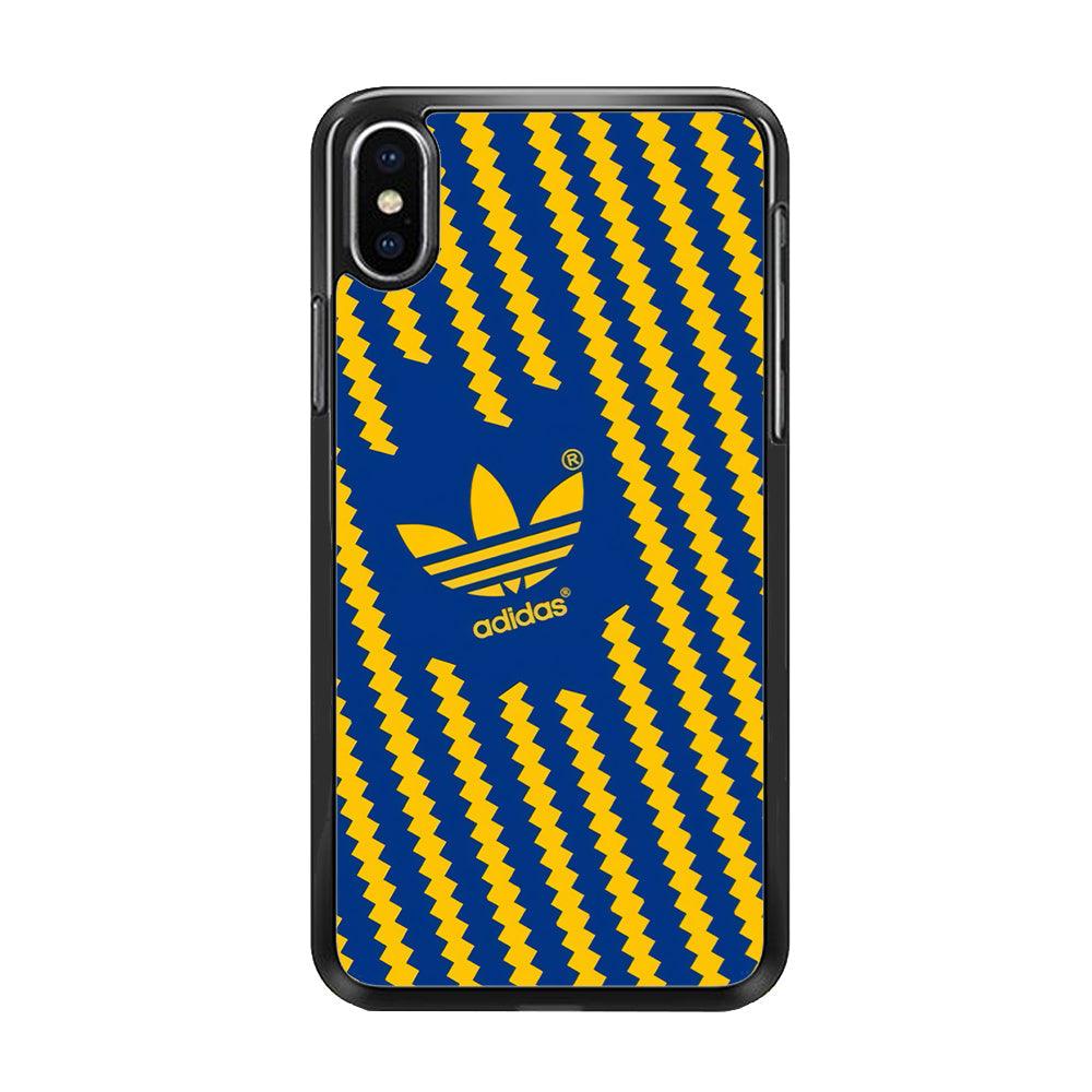 Adidas Choppy Line iPhone X Case-Rubber Black (2D Case)-Oxvistore