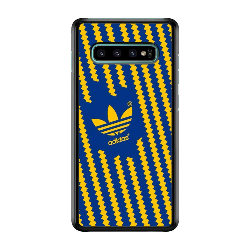 Adidas Choppy Line Samsung Galaxy S10 Case-Rubber Black (2D Case)-Oxvistore
