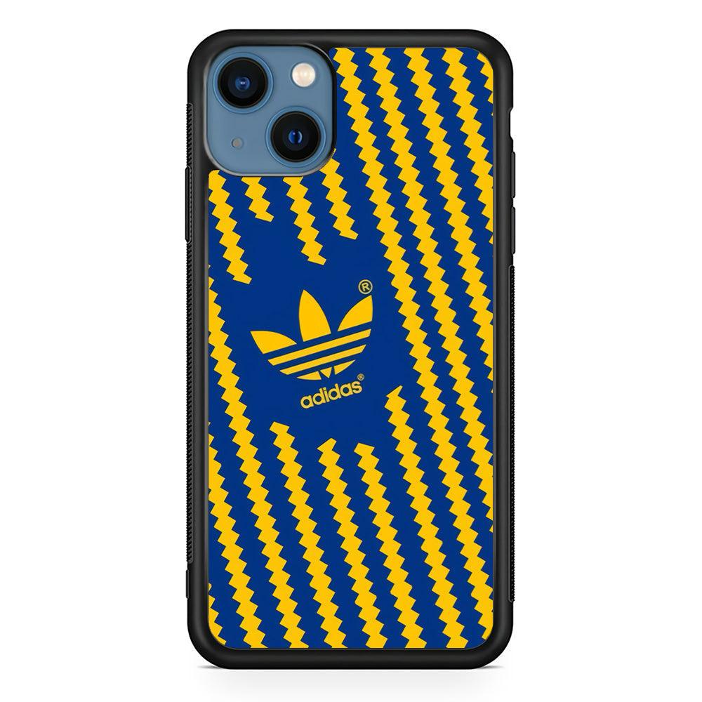Adidas Choppy Line iPhone 15 Plus Case-Rubber Black (2D Case)-Oxvistore