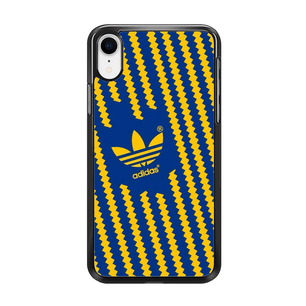 Adidas Choppy Line iPhone XR Case-Rubber Black (2D Case)-Oxvistore