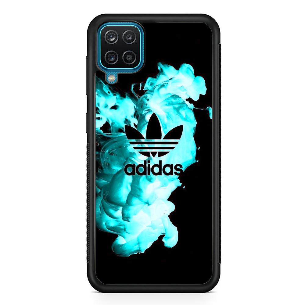 Adidas Clouds Smoke Samsung Galaxy A12 Case-Rubber Black (2D Case)-Oxvistore