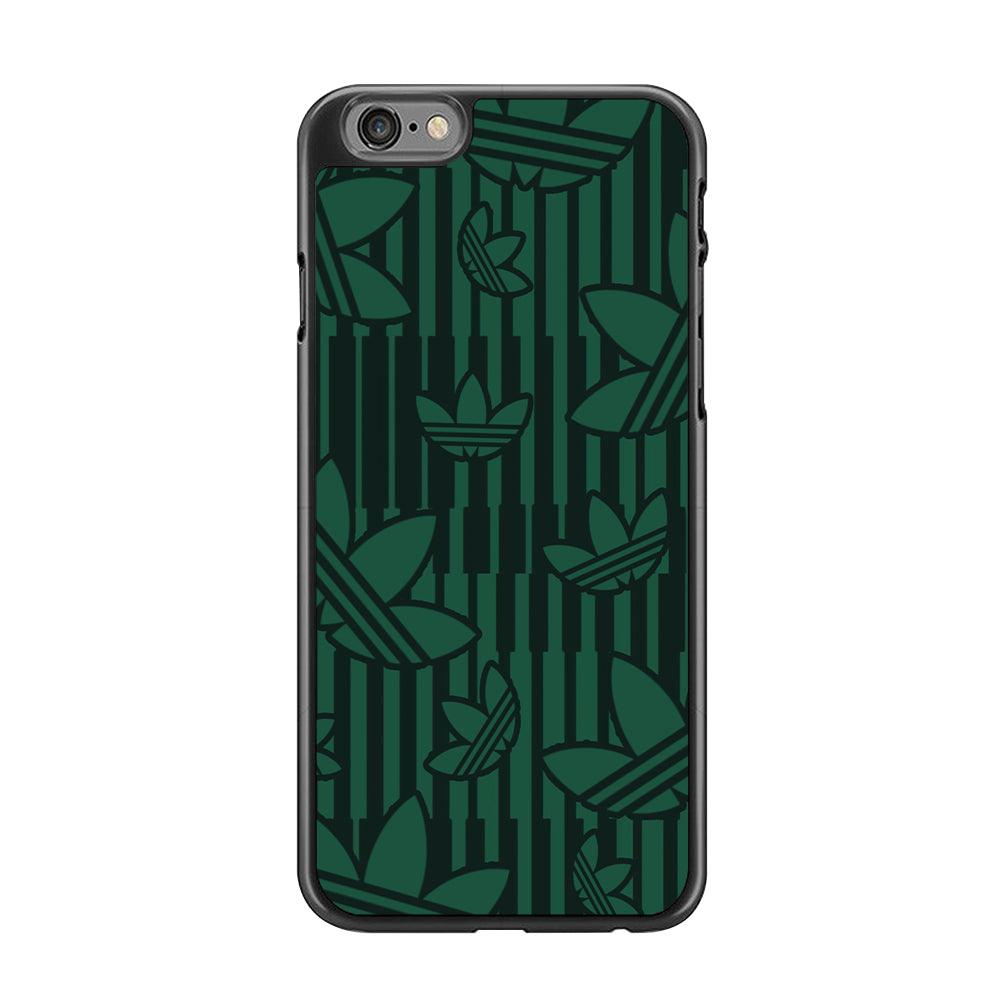 Adidas Dark Green Pattern iPhone 6 | 6s Case-Rubber Black (2D Case)-Oxvistore