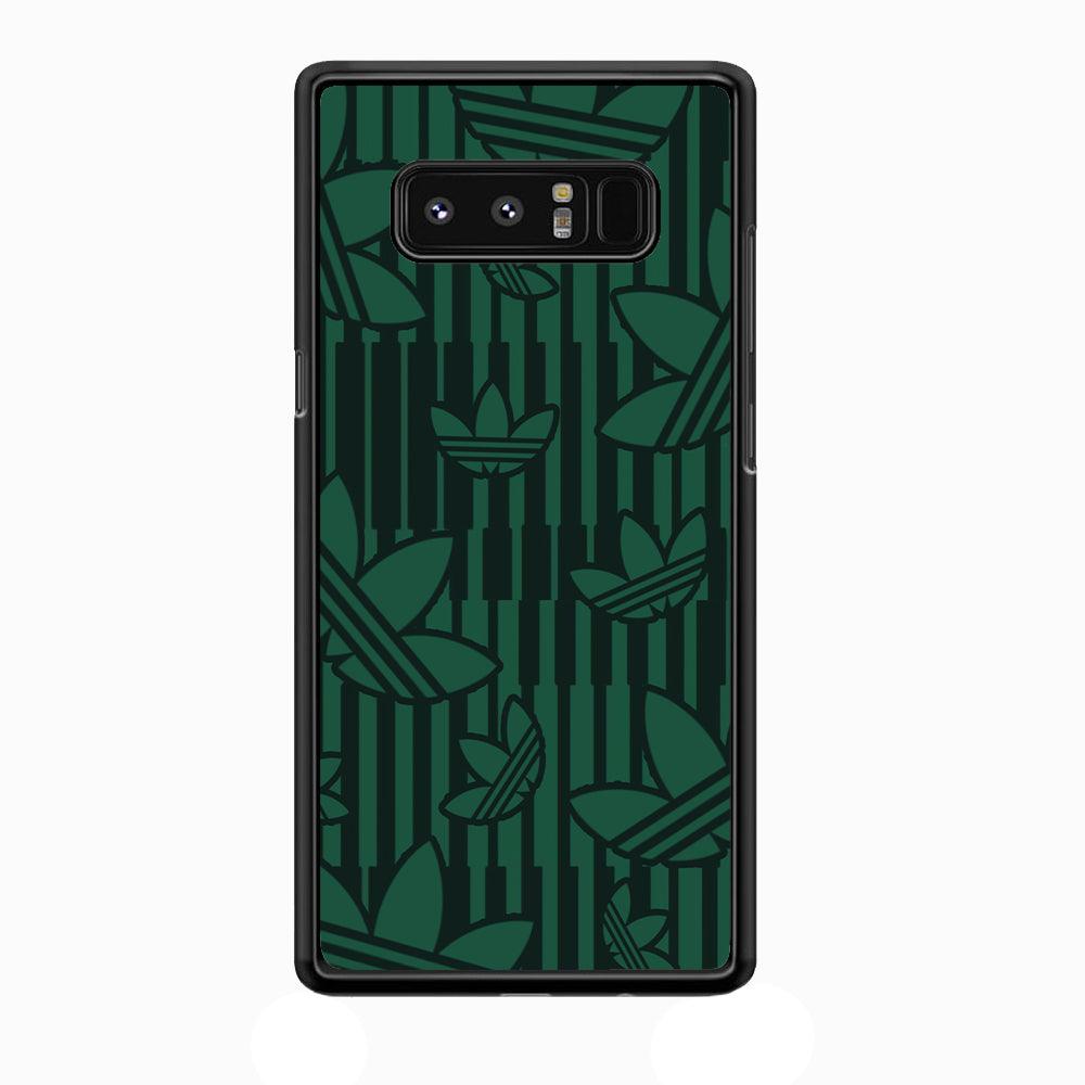 Adidas Dark Green Pattern Samsung Galaxy Note 8 Case-Rubber Black (2D Case)-Oxvistore