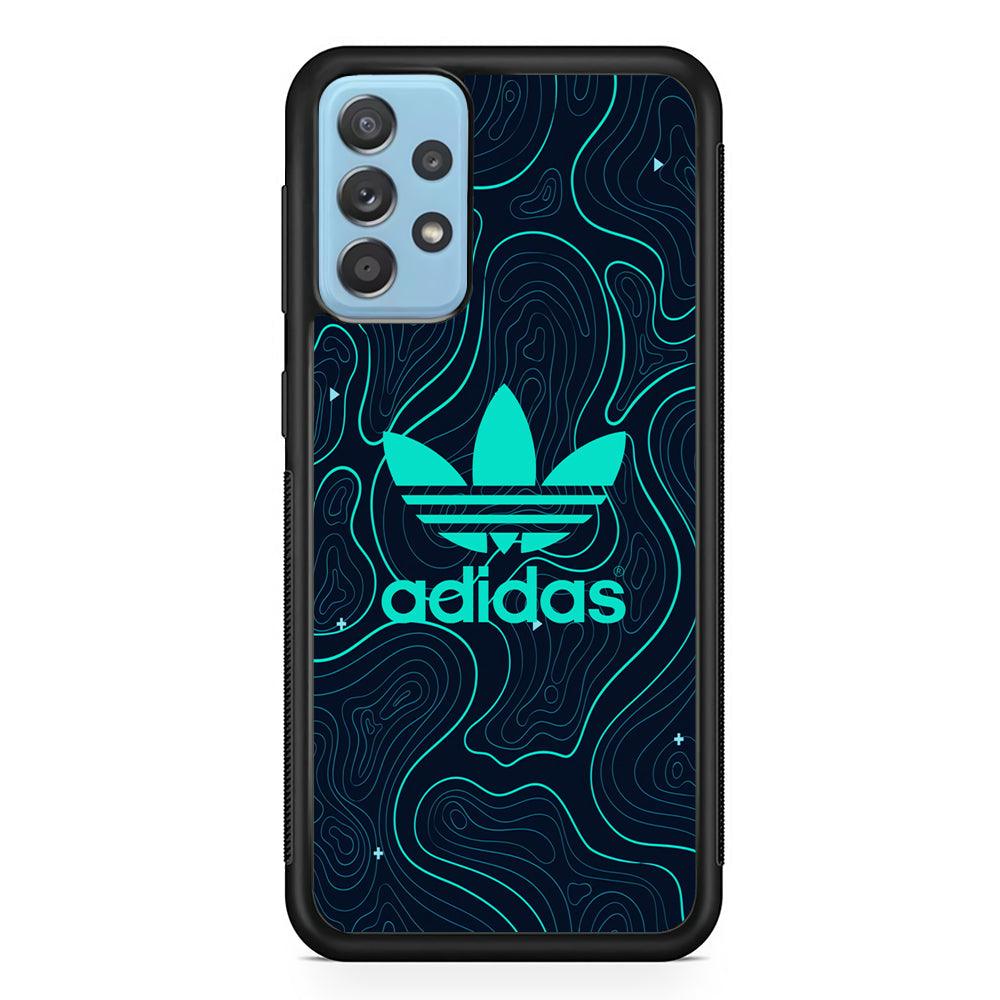 Adidas Glowing Blue Contour Samsung Galaxy A72 Case-Rubber Black (2D Case)-Oxvistore