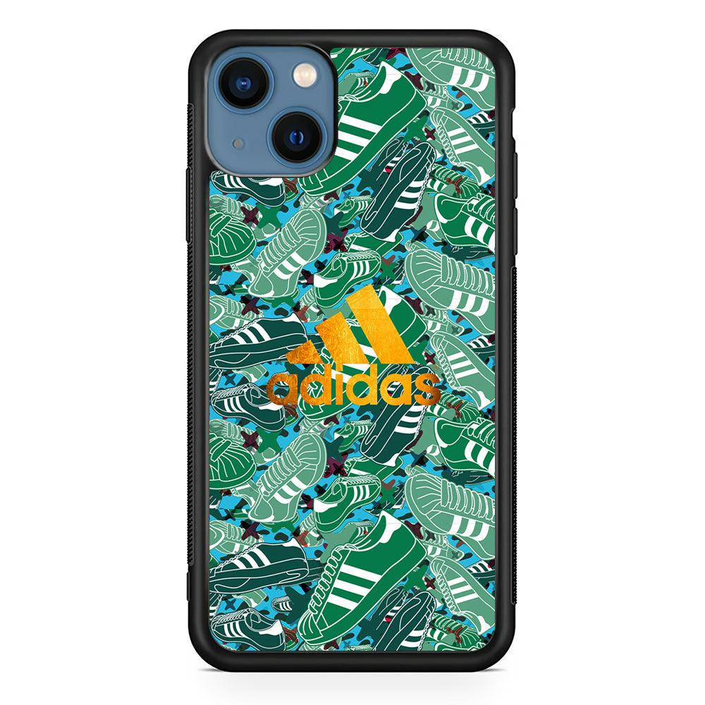 Adidas Gold Pride iPhone 15 Plus Case-Rubber Black (2D Case)-Oxvistore