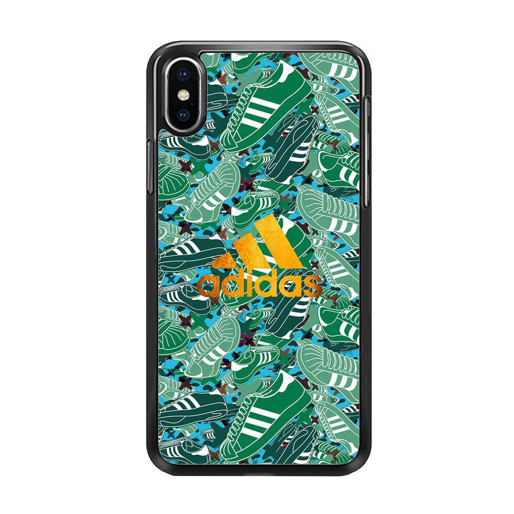 Adidas Gold Pride iPhone X Case-Rubber Black (2D Case)-Oxvistore