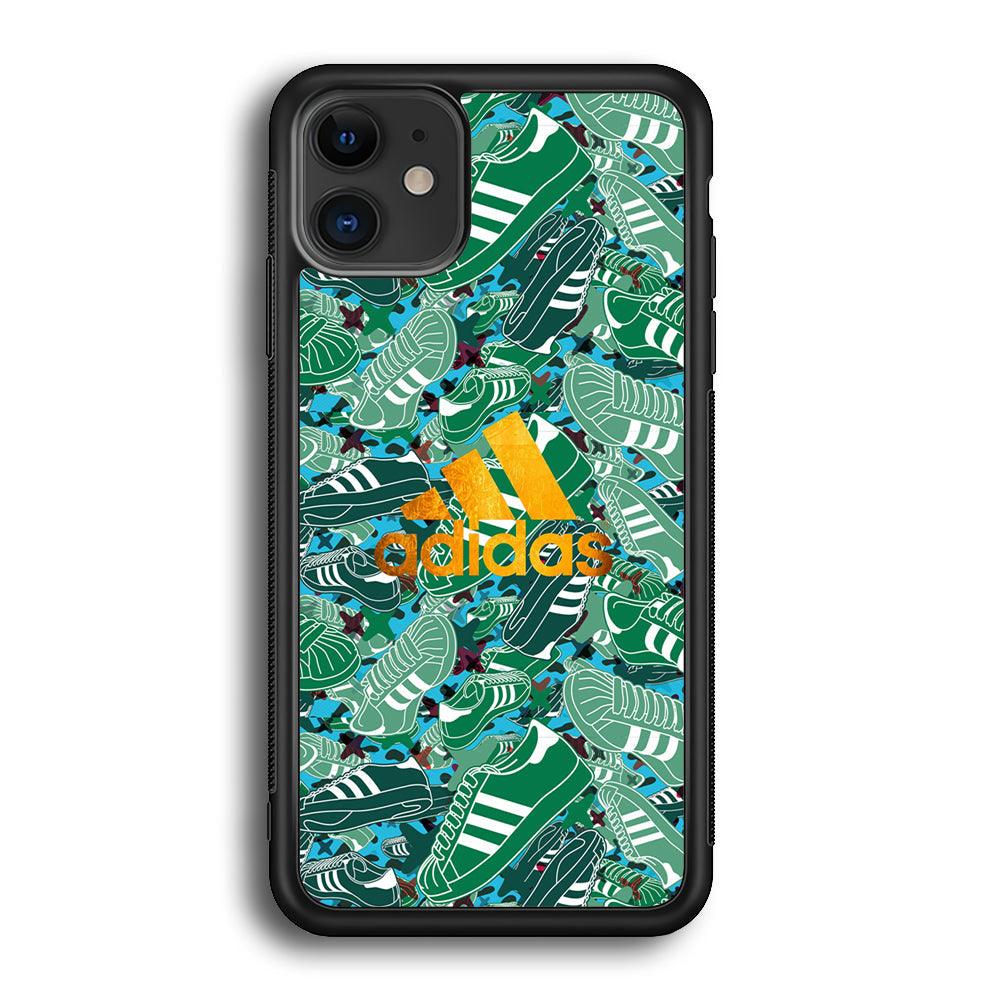 Adidas Gold Pride iPhone 12 Case-Rubber Black (2D Case)-Oxvistore
