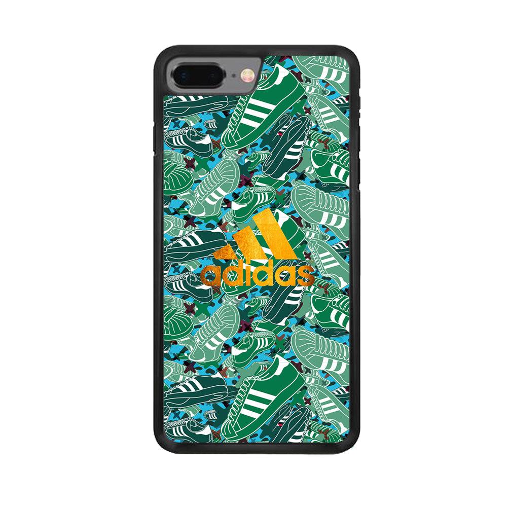 Adidas Gold Pride iPhone 8 Plus Case-Rubber Black (2D Case)-Oxvistore