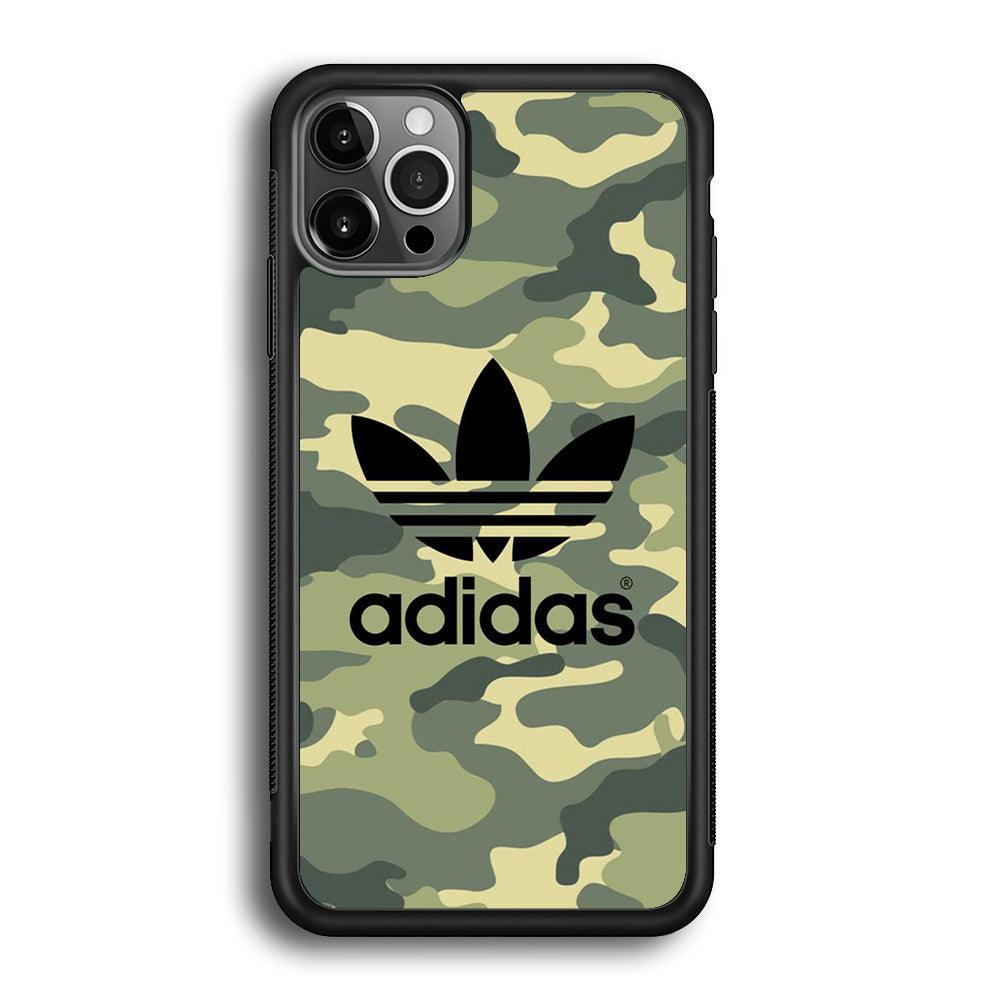 Adidas Ink Logo iPhone 12 Pro Case-Rubber Black (2D Case)-Oxvistore