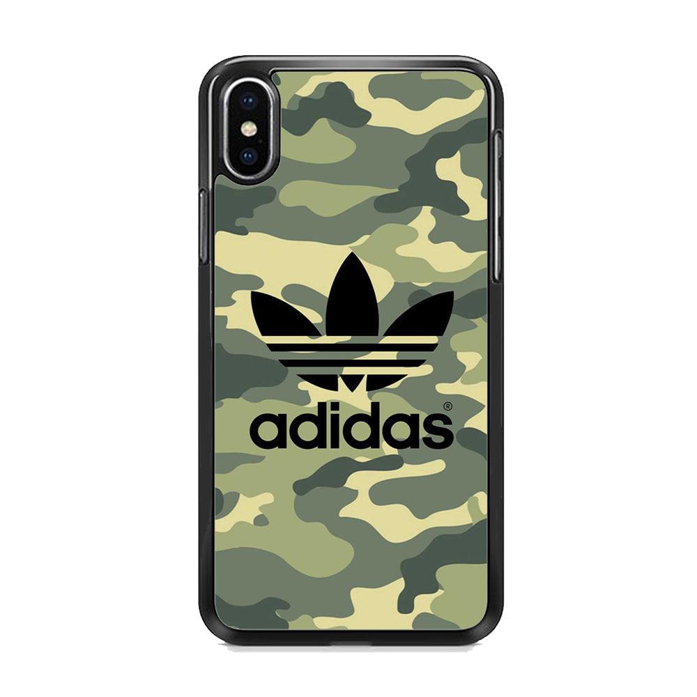 Adidas Ink Logo iPhone XS Case-Rubber Black (2D Case)-Oxvistore