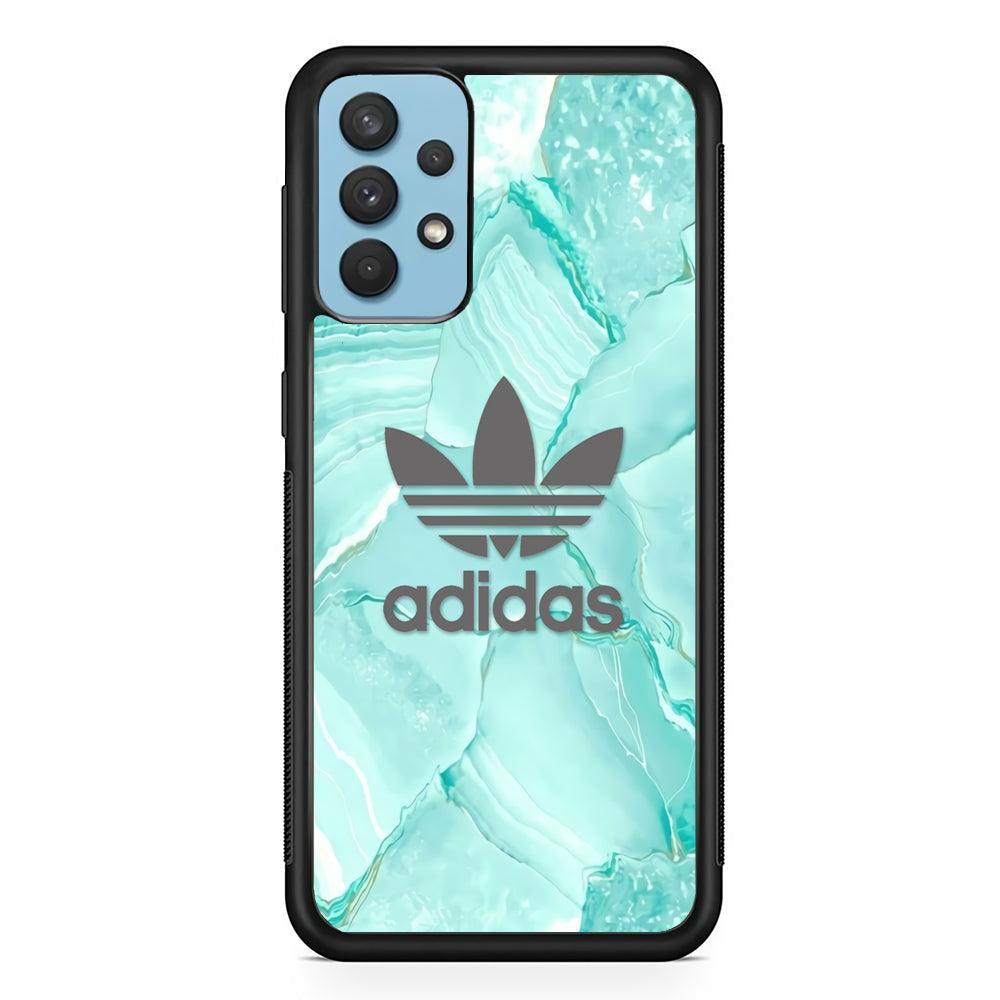 Adidas Light Marble Green Samsung Galaxy A32 Case-Rubber Black (2D Case)-Oxvistore