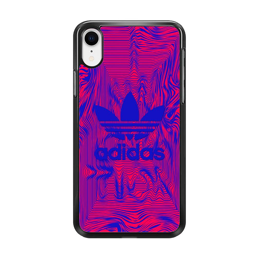 Adidas Line Sketch iPhone XR Case-Rubber Black (2D Case)-Oxvistore