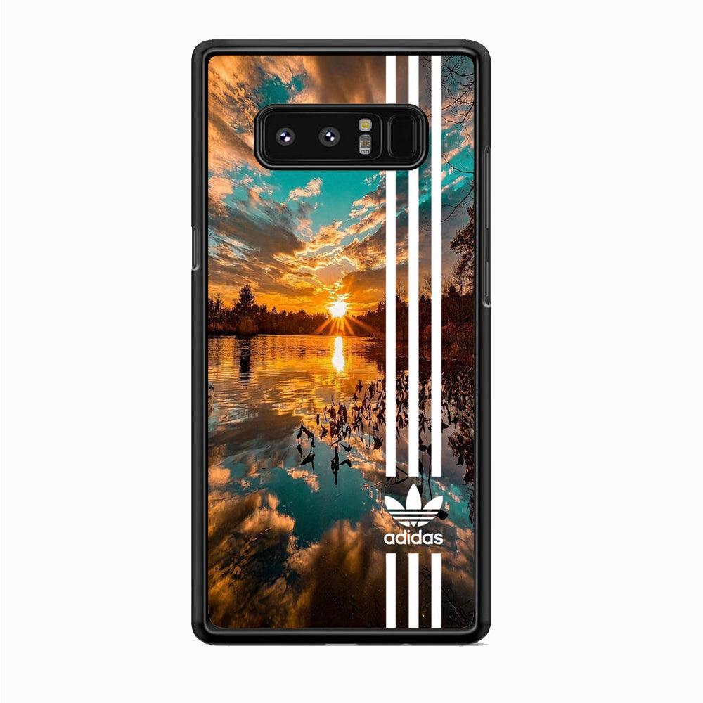 Adidas Line and Sunset Samsung Galaxy Note 8 Case-Rubber Black (2D Case)-Oxvistore