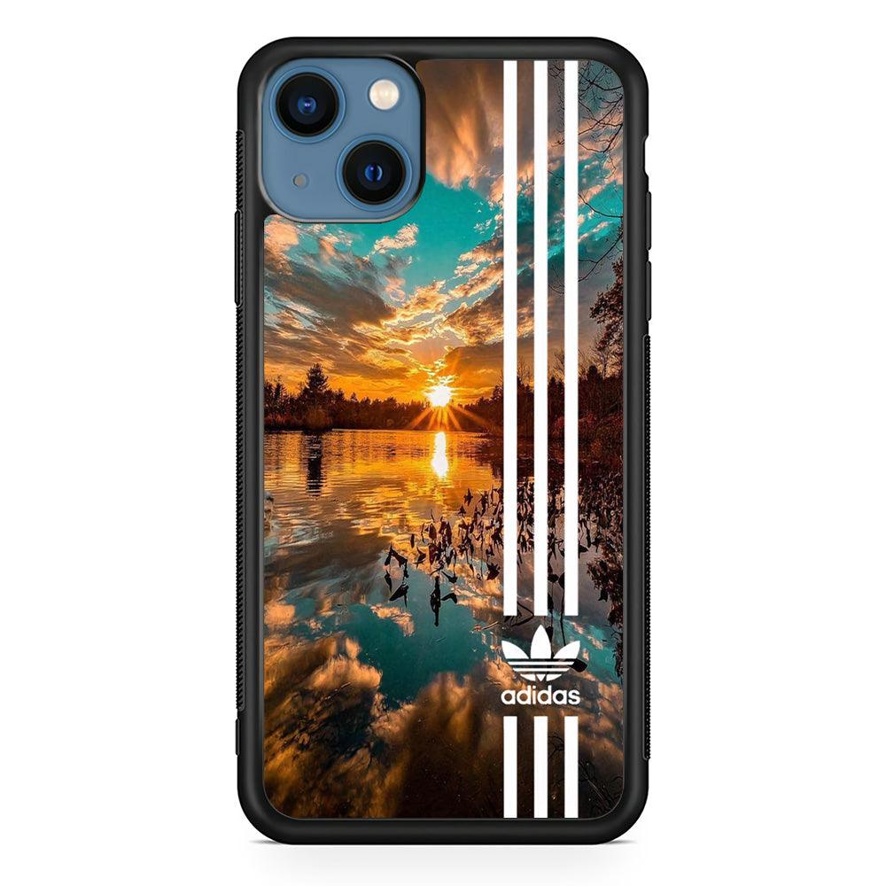 Adidas Line and Sunset iPhone 14 Case-Rubber Black (2D Case)-Oxvistore