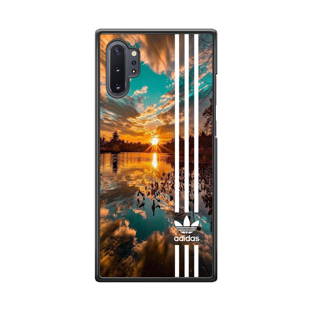 Adidas Line and Sunset Samsung Galaxy Note 10 Plus Case-Rubber Black (2D Case)-Oxvistore