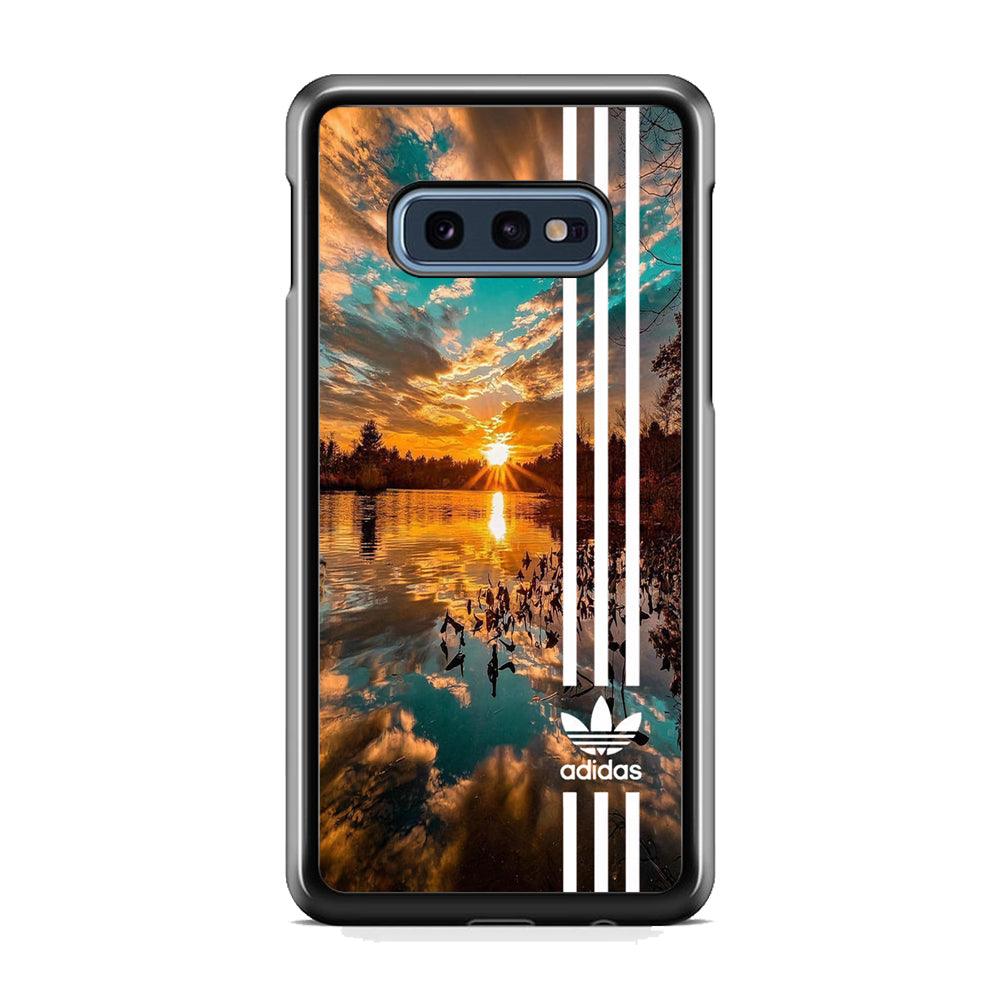 Adidas Line and Sunset Samsung Galaxy S10E Case-Rubber Black (2D Case)-Oxvistore