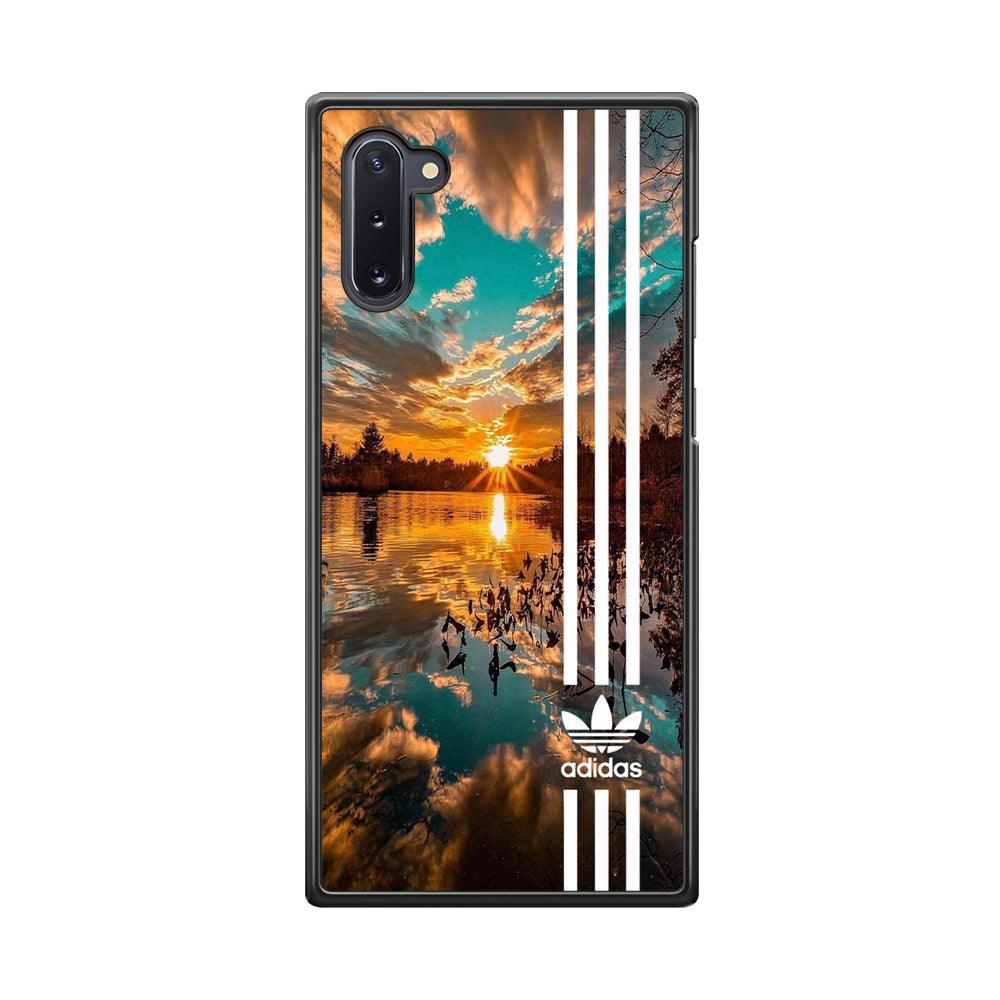 Adidas Line and Sunset Samsung Galaxy Note 10 Case-Rubber Black (2D Case)-Oxvistore