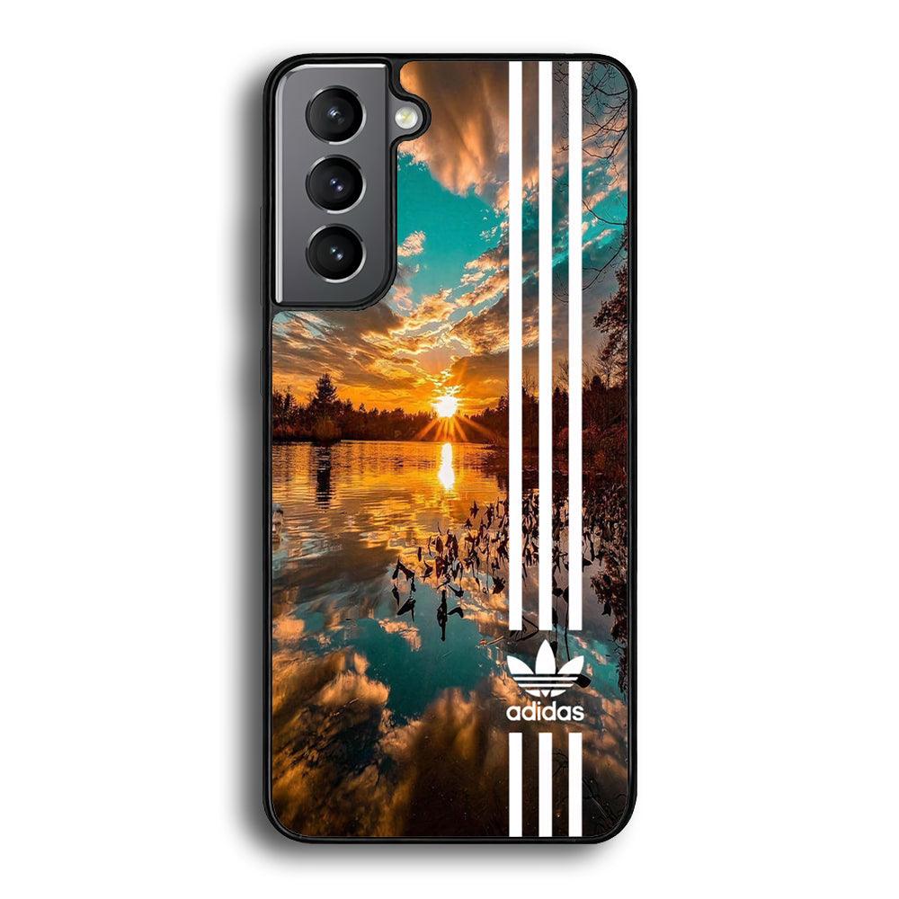 Adidas Line and Sunset Samsung Galaxy S24 Case-Rubber Black (2D Case)-Oxvistore