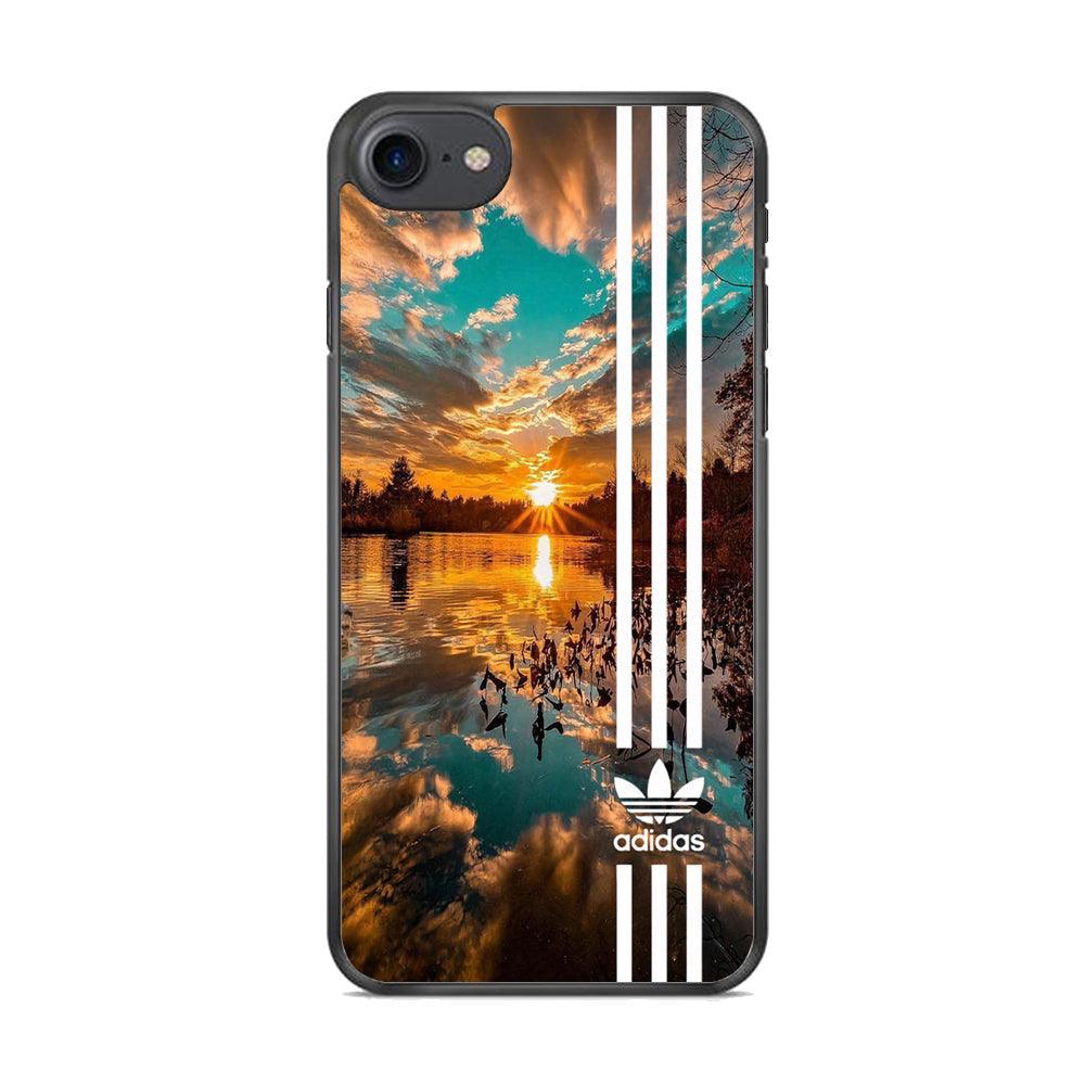 Adidas Line and Sunset iPhone 8 Case-Rubber Black (2D Case)-Oxvistore