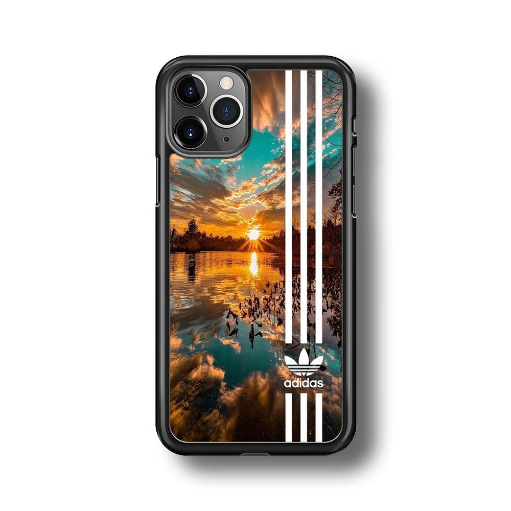 Adidas Line and Sunset iPhone 11 Pro Case-Rubber Black (2D Case)-Oxvistore
