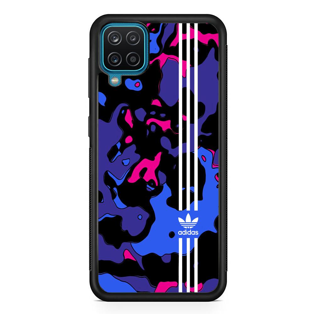 Adidas Line in Abstract Samsung Galaxy A12 Case-Rubber Black (2D Case)-Oxvistore