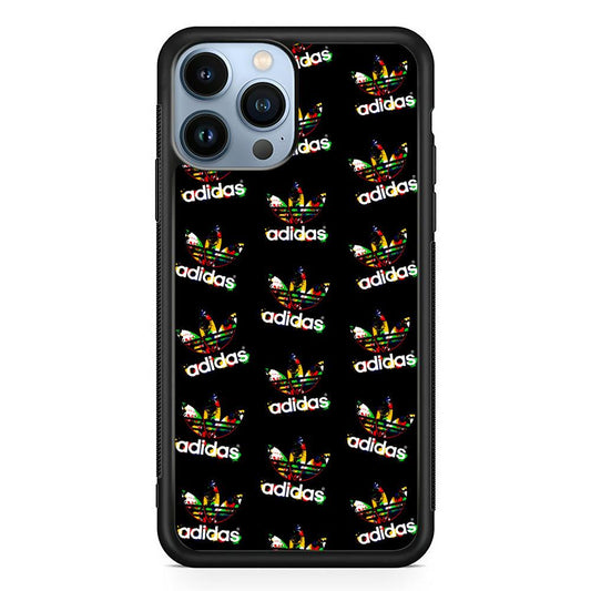 Adidas Logo Collection Pattern 2D Rubber Phone Case-Black-Oxvistore