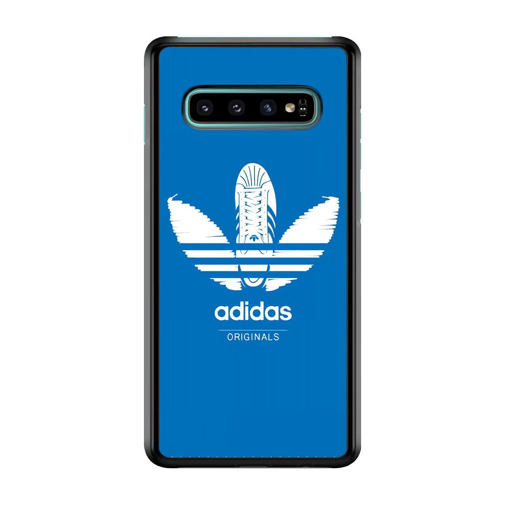 Adidas Logo Originals Samsung Galaxy S10 Case-Rubber Black (2D Case)-Oxvistore