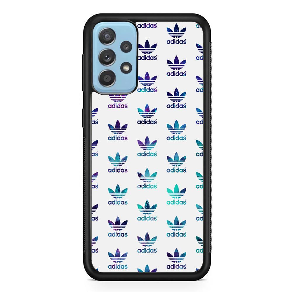 Adidas Logo Space Pattern Samsung Galaxy A52 Case-Rubber Black (2D Case)-Oxvistore