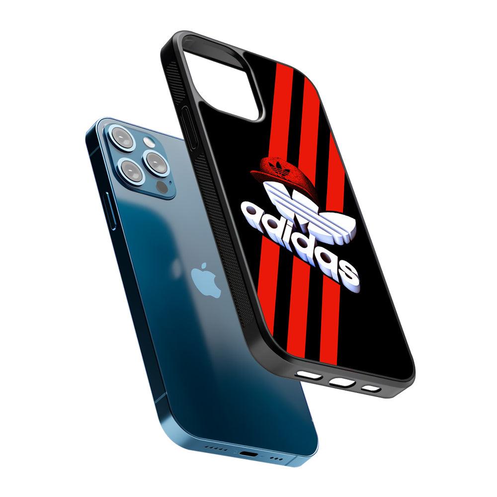 Adidas Logo Stripe Red Hat 2D Rubber Phone Case-Oxvistore