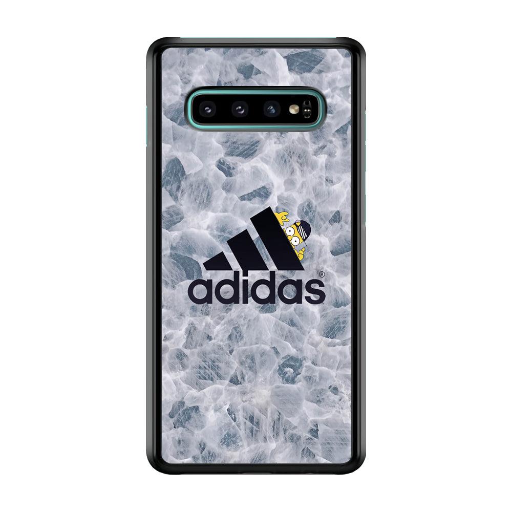 Adidas Logo with Simpson Samsung Galaxy S10 Plus Case-Rubber Black (2D Case)-Oxvistore