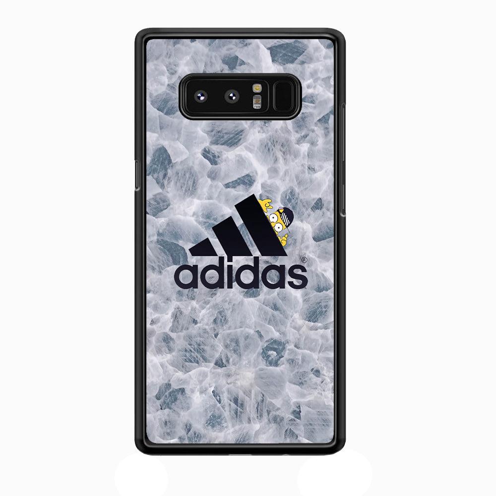 Adidas Logo with Simpson Samsung Galaxy Note 8 Case-Rubber Black (2D Case)-Oxvistore