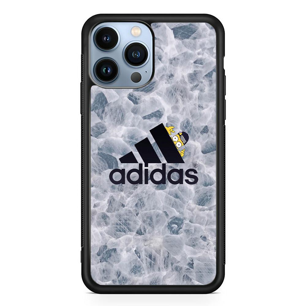 Adidas Logo with Simpson iPhone 14 Pro Max Case-Rubber Black (2D Case)-Oxvistore