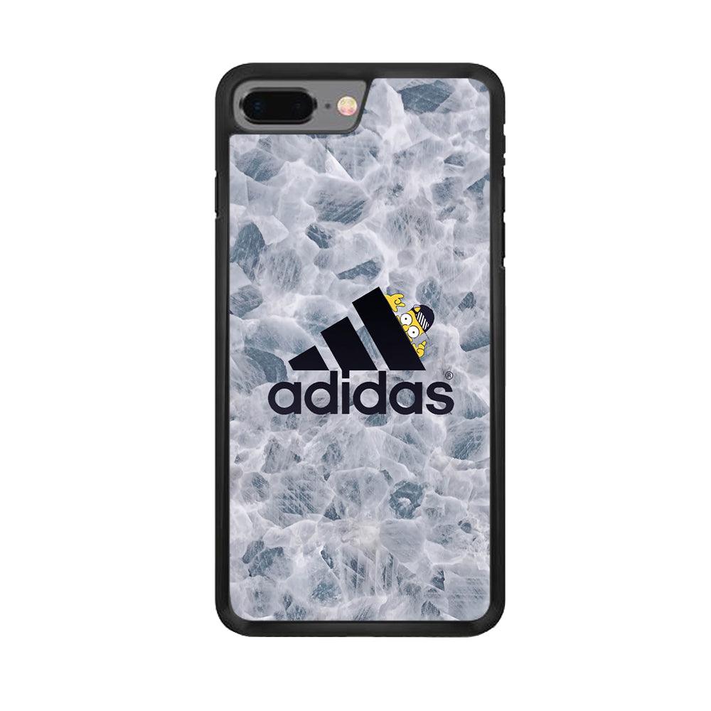 Adidas Logo with Simpson iPhone 8 Plus Case-Rubber Black (2D Case)-Oxvistore