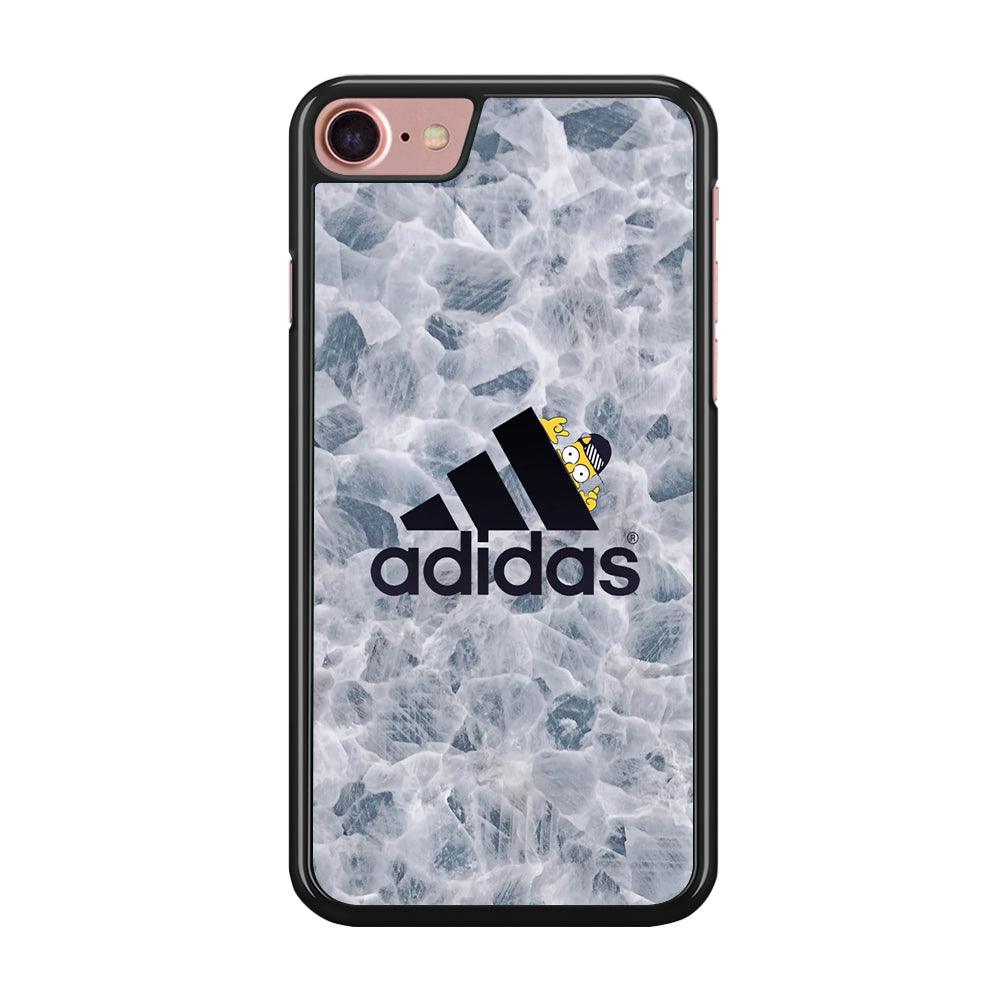 Adidas Logo with Simpson iPhone 7 Case-Rubber Black (2D Case)-Oxvistore