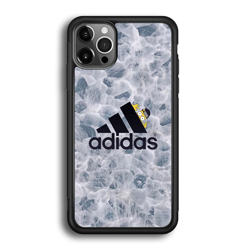 Adidas Logo with Simpson iPhone 12 Pro Case-Rubber Black (2D Case)-Oxvistore